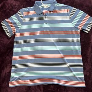 Izod Golf Polo with Blue and White Stripes